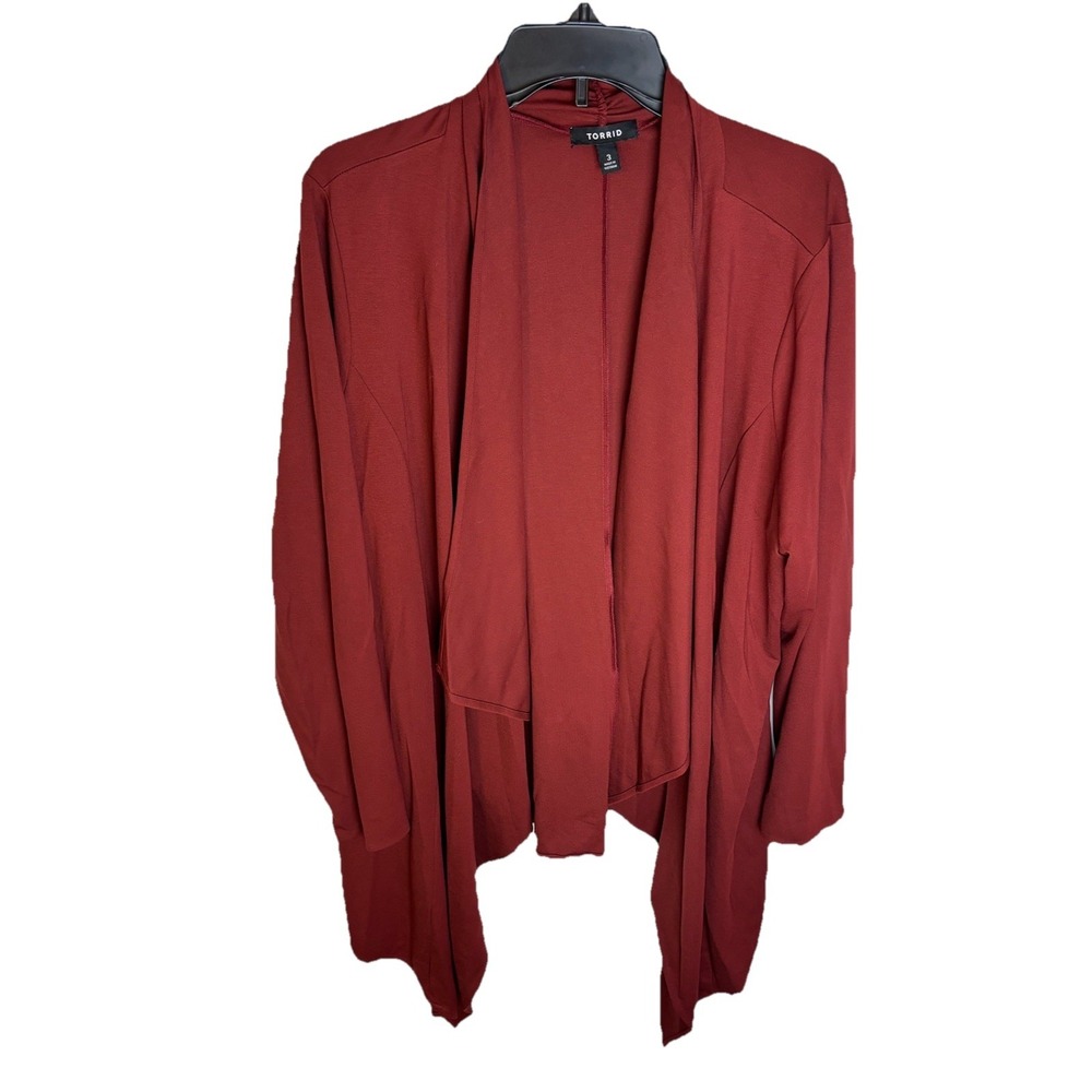 Torrid Ponte Drape Front Kimono Cardigan Size 3 (3X) Long Sleeve‎ Stretch